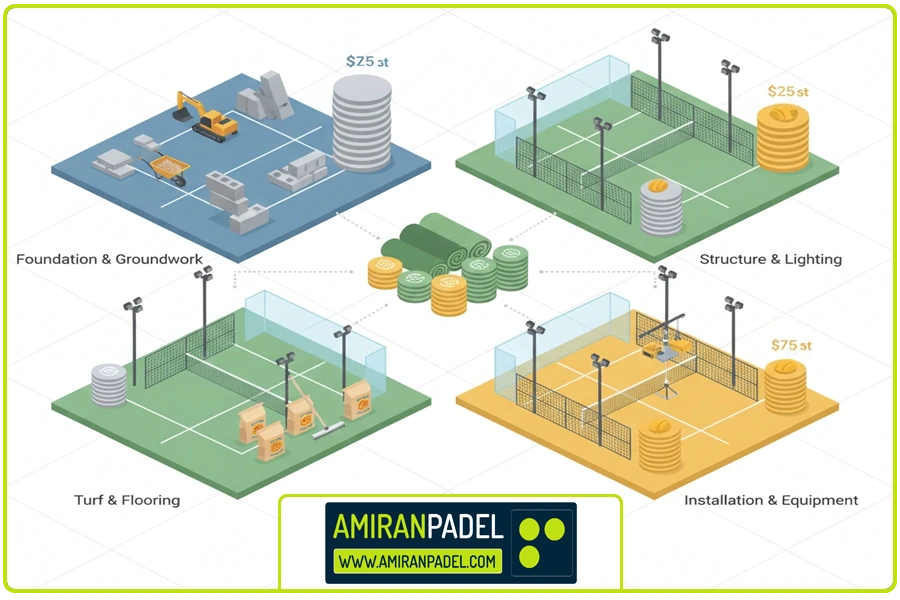 هزینه ها | ساخت زمین پدل استاندارد